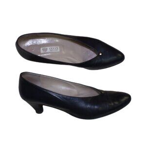Vintage Gucci Black Pumps Women’s Size 8 | Cone Heel Slip-On Designer Shoes